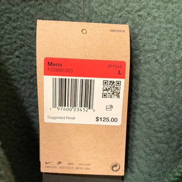 Nike Men's Sportswear Club Fleece Jacket in Fir Green Size Large NWT - Picture 4 of 9